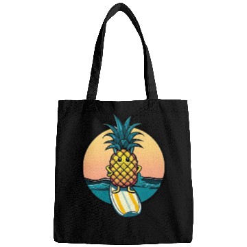 Discover Kawaii pineapple on at sunset Bags