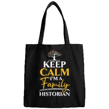 Discover Keep Calm I'm A Family Historian Genealogist Bags