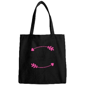 Discover Don't Look Back Hot Pink Arrow, Motivational Quote Bags