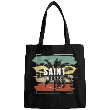 Discover Saint Barts Artistic Palm Tree Retro Bags