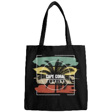 Discover Cape Coral Florida Artistic Palm Tree Retro Bags