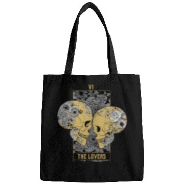 Discover Gold Tarot Lovers Skull Card Bags