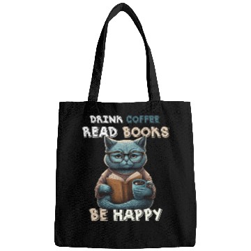 Discover Coffee Lover Drink Coffee Read Books Be Happy Bags