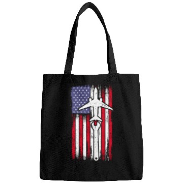 Discover Aircraft Mechanic Aviation Usa Flag Bags