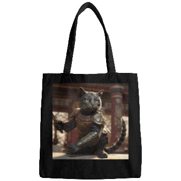 Discover Cat warrior in ornate armor Bags