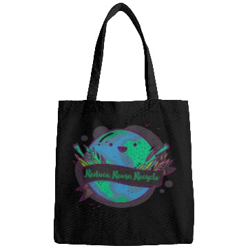 Discover Reduce, Reuse, Rescue Quote with earth Graphic Bags