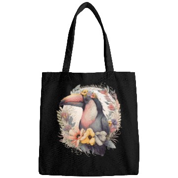 Discover Artistic Toucan Tropical Bird Flower Crown Pet Bir Bags