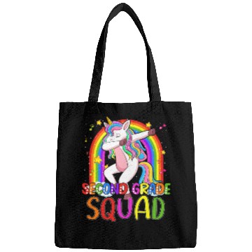 Discover 2nd Grade Squad Dabbing Unicorn Rainbow Back Bags