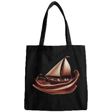 Discover Sailing Sailing Ship on Chocolate Sea Bags