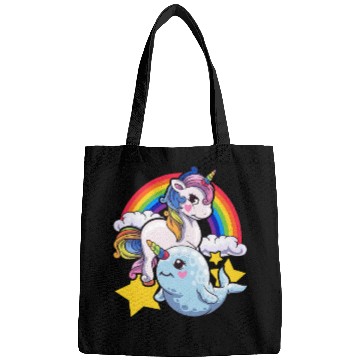Discover Cute Horned Narwhal And Unicorn Animal Friends Bags
