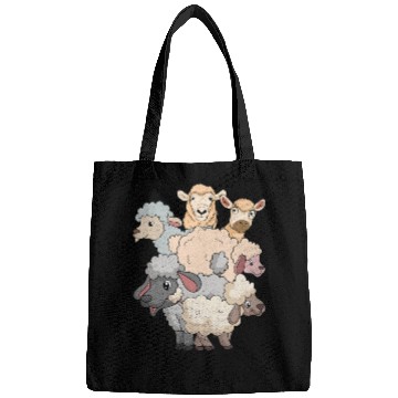 Discover Cute Lamb Farm Animal Lover Farmer Sheep Bags