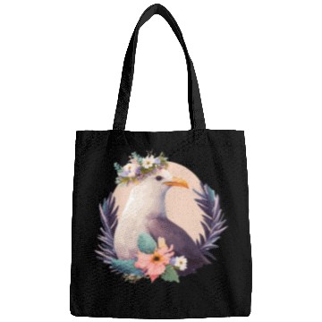 Discover Cute Seagull Bird Flower Crown Floral Birds Bags