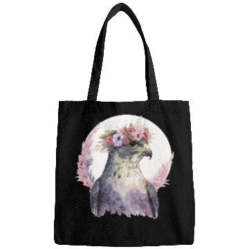 Discover Falcon Birds Of Prey Flower Crown Floral Bird Watc Bags