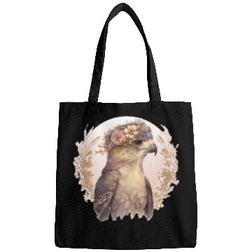 Discover Watercolor Hawk Bird Of Prey Flower Crown Floral B Bags