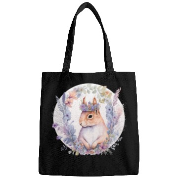 Discover Cute Squirrel Flower Crown Animal Lovers Bags