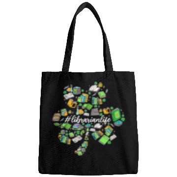 Discover Cute Shamrock Librarian Reading Books Lover St Bags