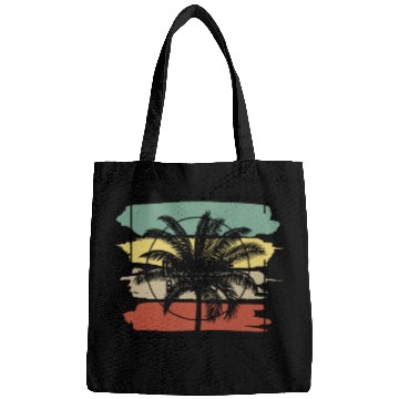 Discover Ilha Grande Brazil Palm Tree Retro Artistic Bags