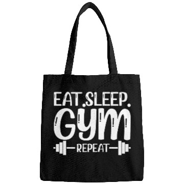 Discover Eat sleep gym repeat Bags