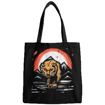 Discover zen cartoons japan tiger mountains Bags