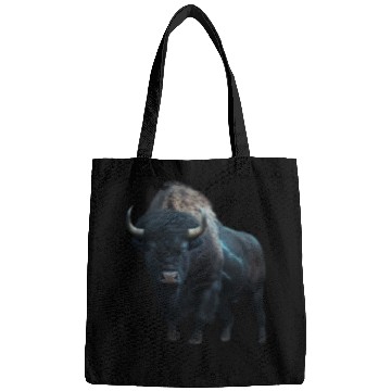 Discover Majestic bison black with lightning bolts buffalo Bags