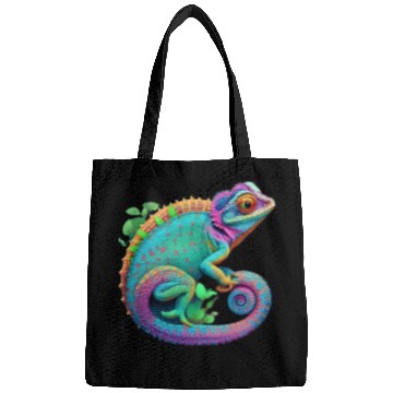 Discover Cute Chameleon is a colorful beautiful Cute animal Bags