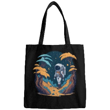 Discover Astronaut walking in the jungle Bags