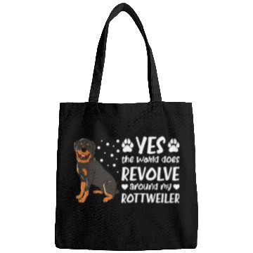 Discover Yes The World Does Revolve Around My Rottweiler Bags