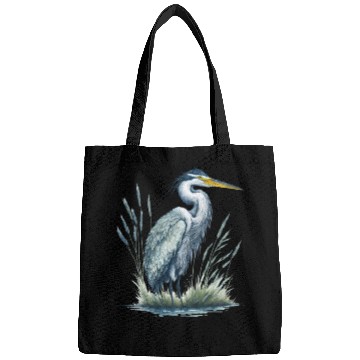 Discover Watercolor Heron in Nature Bags