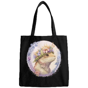 Discover Floral Bearded Dragon Flower Crown Pet Lizard Love Bags