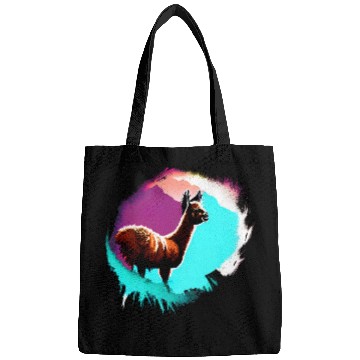 Discover Cute Vintage Ink Splash Llama Retro Llama Bags