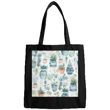 Discover Watercolor Coastal Plants Bags