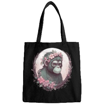 Discover Cute Monkey Flower Crown Monkeys Lover Bags