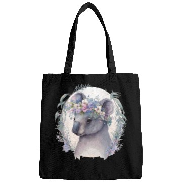 Discover Cute Koala Bear Flower Crown Floral Koala Lover Bags