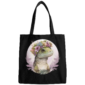 Discover Cute Lizard Flower Crown Lizard Lover Bags