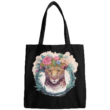 Discover Jaguar Flower Crown Floral Watercolor Bags