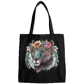 Discover Cute Jaguar Flower Crown Africa Safari Animal Love Bags