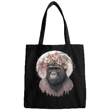 Discover Floral Gorilla Flower Crown Monkey Lover Bags