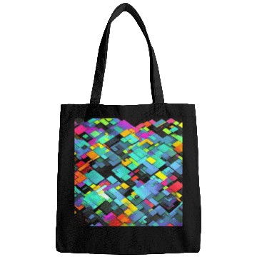 Discover ABSTRACT PAINTING basecolor WATERBASE cube BLACK Bags