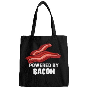 Discover Funny Saying Powered By Bacon Pig Farmer Humorous Bags