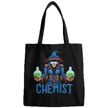 Discover Funny science chemist elements chemists wizard Bags