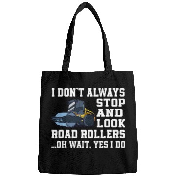 Discover Funny Road Roller Lover Outfit Construction Worker Bags