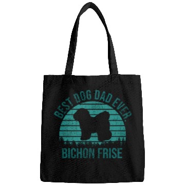 Discover Best Dog Dad Ever Bichon Frise Dog Gift for Men Bags