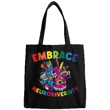 Discover Embrace Neurodiversity Funny Adhd Bags