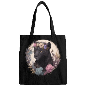 Discover Cute Black Leopard Watercolor Flower Crown Boho Ae Bags