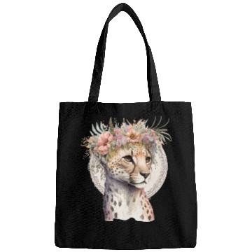 Discover Cute Cheetah Flower Crown Boho Aesthetic Bags