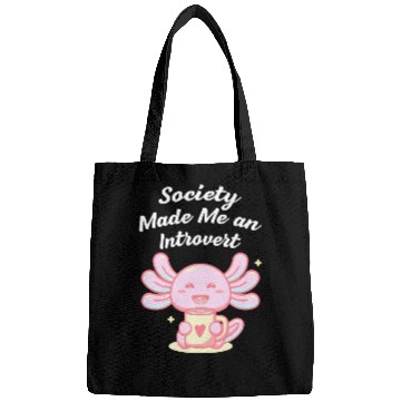 Discover Handcrafted by Society Introvert Sayings Antisocia Bags