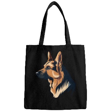 Discover GERMAN SHEPHERD ART PETS PUPPY DOG ANIMALS DRAWING Bags