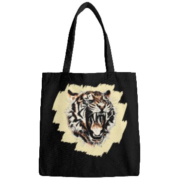 Discover Cool tiger motif on background Bags
