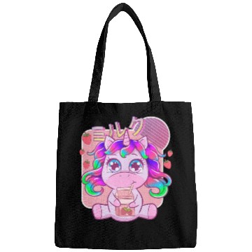 Discover Funny Kawaii Unicorn Strawberry Milk Shake Bags