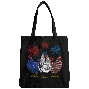 Discover Funny Chickens American Flag Patriotic Farmer 4th Bags